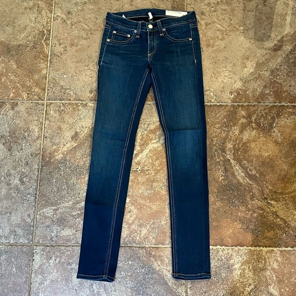 Preowned Rag and Bone Blue W1566k089bed Skinny Jeans sz 24